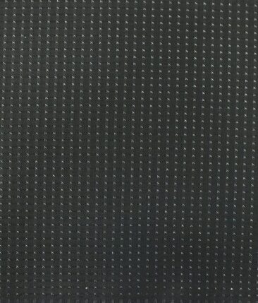 Mark & Peanni Black base with White Dobby Structure Premium Party Wear Two Piece Unstitched Suit Length Fabric (Unstitched - 3 Mtr)