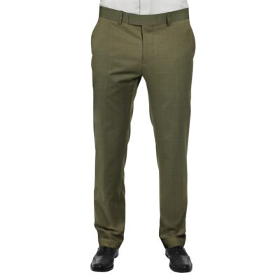 Reid & Taylor Men's Camel Brown Self Checks Poly Viscose Trouser Fabric (Unstitched - 1.25 Mtr)