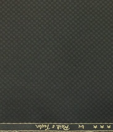 Reid & Taylor Men's Dark Brown Structured Poly Viscose Trouser Fabric (Unstitched - 1.25 Mtr)
