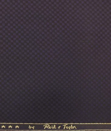 Reid & Taylor Men's Dark Purple Structured Poly Viscose Trouser Fabric (Unstitched - 1.25 Mtr)