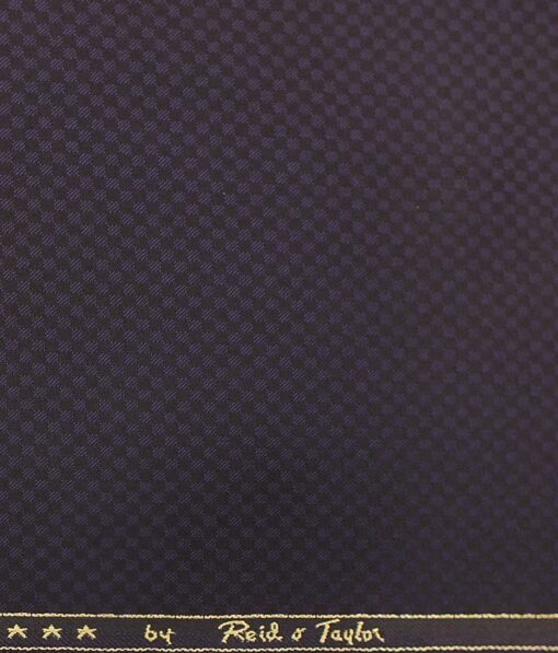 Reid & Taylor Men's Dark Purple Structured Poly Viscose Trouser Fabric (Unstitched - 1.25 Mtr)