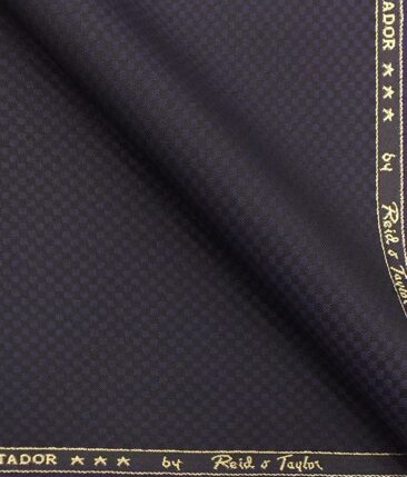 Reid & Taylor Men's Dark Purple Structured Poly Viscose Trouser Fabric (Unstitched - 1.25 Mtr)