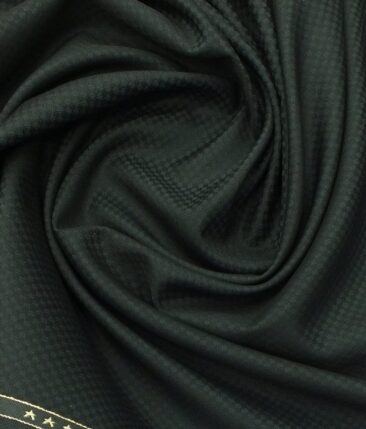 Reid & Taylor Men's Dark Sea Green Structured Poly Viscose Trouser Fabric (Unstitched - 1.25 Mtr)