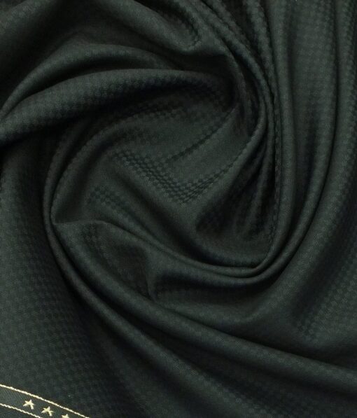 Reid & Taylor Men's Dark Sea Green Structured Poly Viscose Trouser Fabric (Unstitched - 1.25 Mtr)