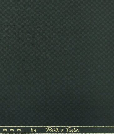 Reid & Taylor Men's Dark Sea Green Structured Poly Viscose Trouser Fabric (Unstitched - 1.25 Mtr)