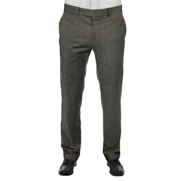 Reid & Taylor Men's Dark Greenish Grey Self Checks Poly Viscose Trouser Fabric (Unstitched - 1.25 Mtr)