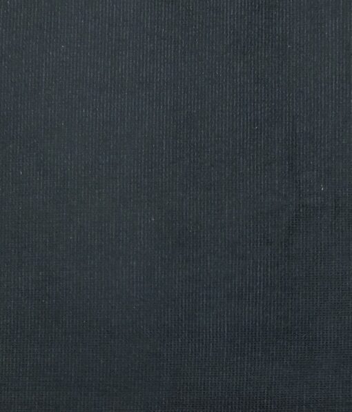 Arvind Blue Self Design 98% Cotton Stretchable Corduroy Trouser Fabric (Unstitched - 1.30 Mtr)