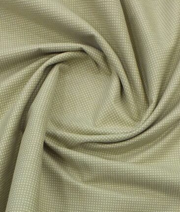 Arvind Cream Structured 98% Cotton Stretchable Corduroy Trouser Fabric (Unstitched - 1.30 Mtr)