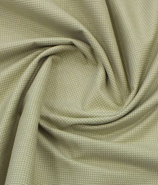 Arvind Cream Structured 98% Cotton Stretchable Corduroy Trouser Fabric (Unstitched - 1.30 Mtr)