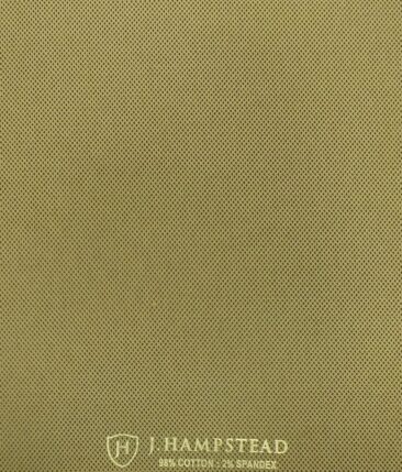 J.hampstead by Siyaram's Fawn Beige 98% Giza Cotton Printed Stretchable Trouser Fabric (Unstitched - 1.30 Mtr)
