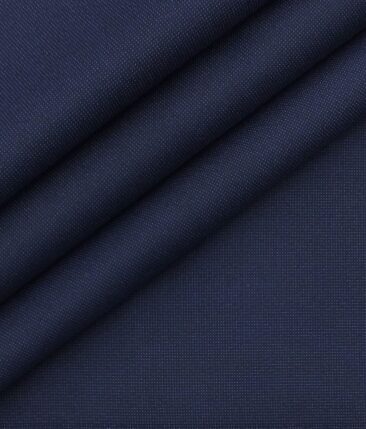 J.hampstead by Siyaram's Royal Blue 98% Giza Cotton Printed Stretchable Trouser Fabric (Unstitched - 1.30 Mtr)