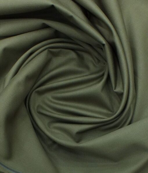 J.hampstead by Siyaram's Light Mehandi Green 100% Cotton Structured Trouser Fabric (Unstitched - 1.30 Mtr)