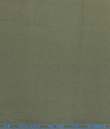 J.hampstead by Siyaram's Light Mehandi Green 100% Cotton Structured Trouser Fabric (Unstitched - 1.30 Mtr)