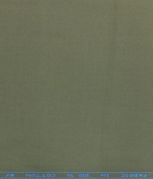 J.hampstead by Siyaram's Light Mehandi Green 100% Cotton Structured Trouser Fabric (Unstitched - 1.30 Mtr)