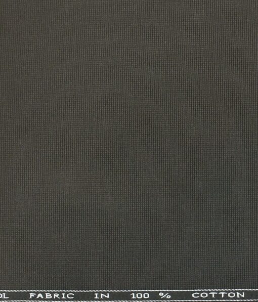 J.hampstead by Siyaram's Wood Brown 100% Cotton Structured Trouser Fabric (Unstitched - 1.30 Mtr)