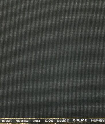 J.Hampstead by Siyaram's Dark Grey Self Structured Super 100's 20% Wool Premium Unstitched Three Piece Suit Fabric (3.75 Mtr)
