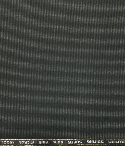 J.Hampstead by Siyaram's Dark Grey Self Structured Super 100's 20% Wool Premium Unstitched Three Piece Suit Fabric (3.75 Mtr)