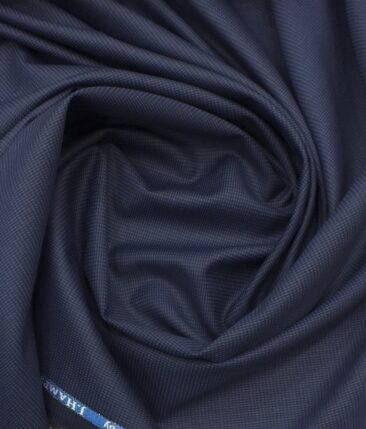 J.Hampstead by Siyaram's Dark Royal Blue Structured Super 100's 20% Wool Premium Unstitched Three Piece Suit Fabric (3.75 Mtr)