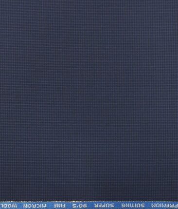 J.Hampstead by Siyaram's Dark Royal Blue Structured Super 100's 20% Wool Premium Unstitched Three Piece Suit Fabric (3.75 Mtr)