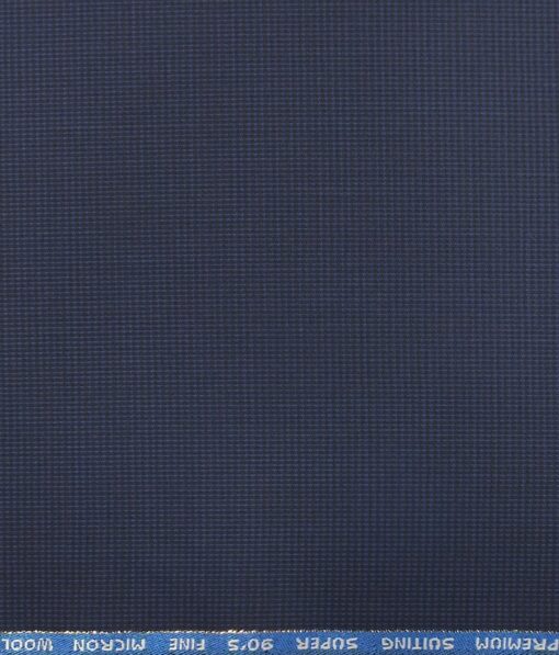 J.Hampstead by Siyaram's Dark Royal Blue Structured Super 100's 20% Wool Premium Unstitched Three Piece Suit Fabric (3.75 Mtr)