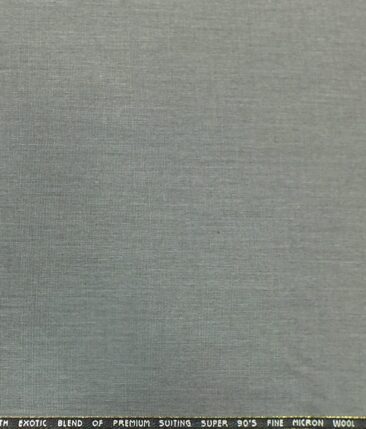 J.Hampstead by Siyaram's  Light Silver Grey Self Design Super 100's 20% Wool Premium Unstitched Three Piece Suit Fabric (3.75 Mtr)