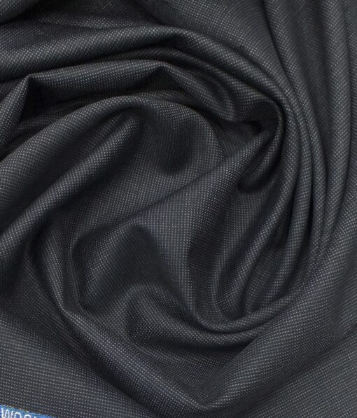 J.Hampstead by Siyaram's Dark Greyish Blue Structured Super 100's 20% Wool Premium Unstitched Two Piece Suit Fabric (3 Mtr)
