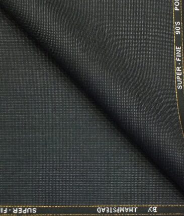 J.Hampstead by Siyaram's Dark Grey Structured Super 100's 35% Wool Premium Unstitched Three Piece Suit Fabric (3.75 Mtr)