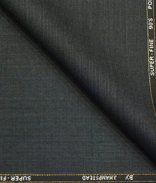 J.Hampstead by Siyaram's Dark Grey Structured Super 100's 35% Wool Premium Unstitched Three Piece Suit Fabric (3.75 Mtr)