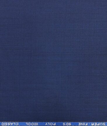J.Hampstead by Siyaram's Royal Blue Structured Super 100's 35% Wool Premium Unstitched Three Piece Suit Fabric (3.75 Mtr)