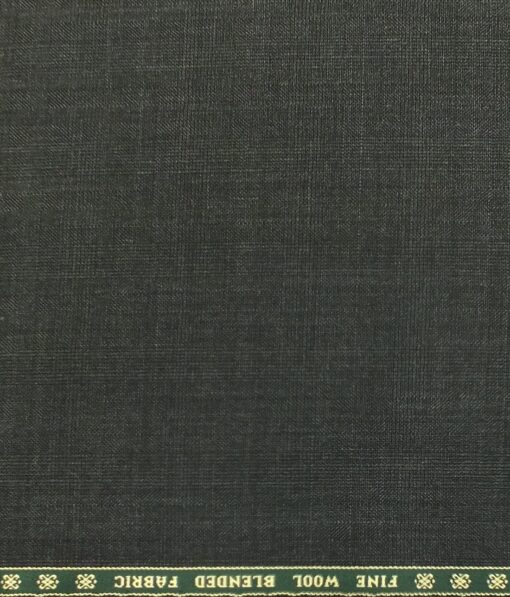Raymond Dark Grey Self Check 10% Merino Wool Premium Unstitched Three Piece Suit Fabric (3.75 Mtr)