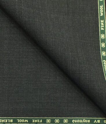 Raymond Dark Grey Self Check 10% Merino Wool Premium Unstitched Three Piece Suit Fabric (3.75 Mtr)