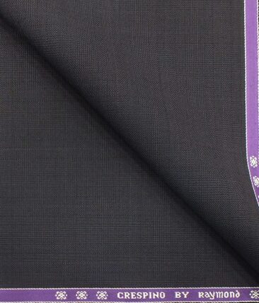 Raymond Egg Plant Purple Self Check 10% Merino Wool Premium Unstitched Three Piece Suit Fabric (3.75 Mtr)