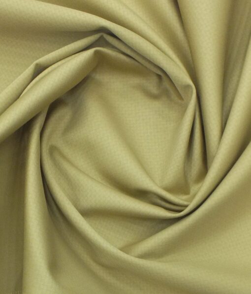 Saville & Young (S&Y) Biscotti Beige 100% Giza Cotton Self Design Printed Trouser Fabric (Unstitched - 1.30 Mtr)