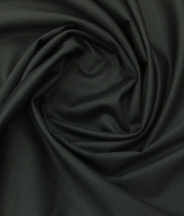 Saville & Young (S&Y) Black 100% Giza Cotton Self Design Printed Trouser Fabric (Unstitched - 1.30 Mtr)