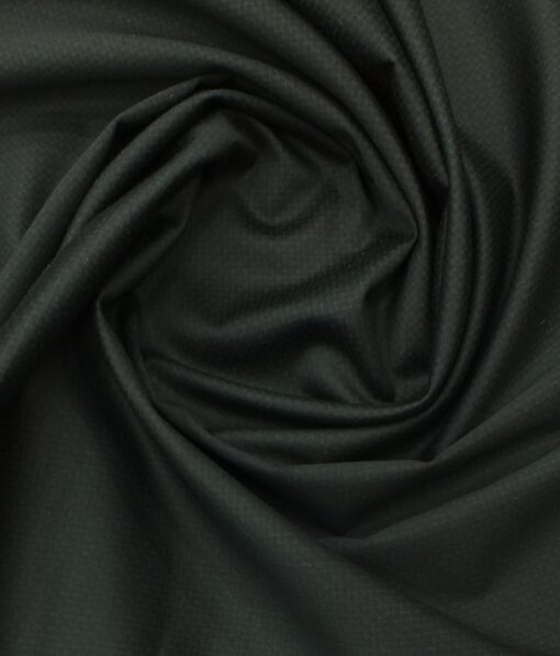 Saville & Young (S&Y) Black 100% Giza Cotton Self Design Printed Trouser Fabric (Unstitched - 1.30 Mtr)