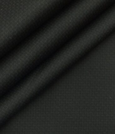 Saville & Young (S&Y) Black 100% Giza Cotton Self Design Printed Trouser Fabric (Unstitched - 1.30 Mtr)