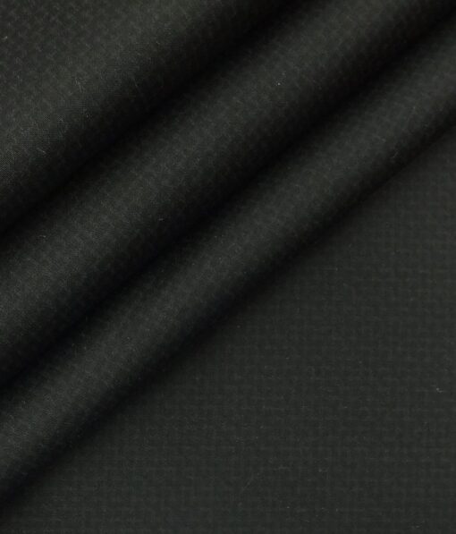 Saville & Young (S&Y) Black 100% Giza Cotton Self Design Printed Trouser Fabric (Unstitched - 1.30 Mtr)