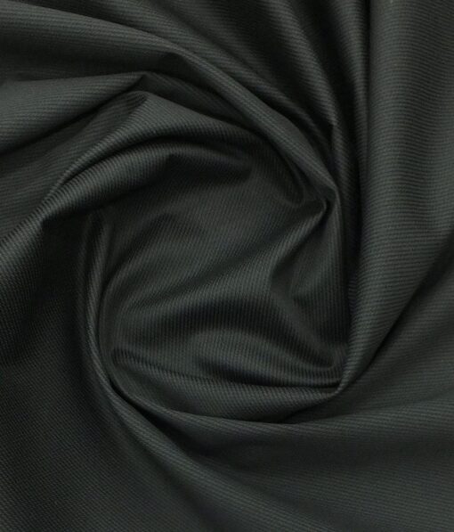 Saville & Young (S&Y) Black 100% Giza Cotton Structured Print Trouser Fabric (Unstitched - 1.30 Mtr)