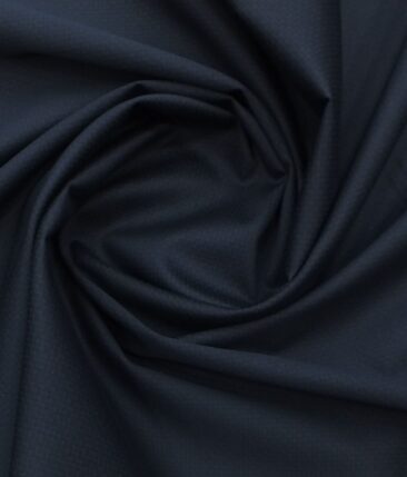 Saville & Young (S&Y) Dark Blue 100% Giza Cotton Self Design Printed Trouser Fabric (Unstitched - 1.30 Mtr)