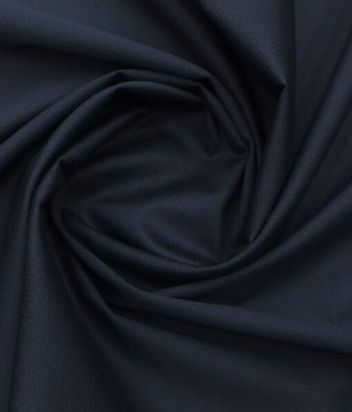 Saville & Young (S&Y) Dark Blue 100% Giza Cotton Self Design Printed Trouser Fabric (Unstitched - 1.30 Mtr)