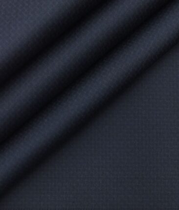 Saville & Young (S&Y) Dark Blue 100% Giza Cotton Self Design Printed Trouser Fabric (Unstitched - 1.30 Mtr)