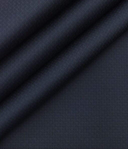 Saville & Young (S&Y) Dark Blue 100% Giza Cotton Self Design Printed Trouser Fabric (Unstitched - 1.30 Mtr)