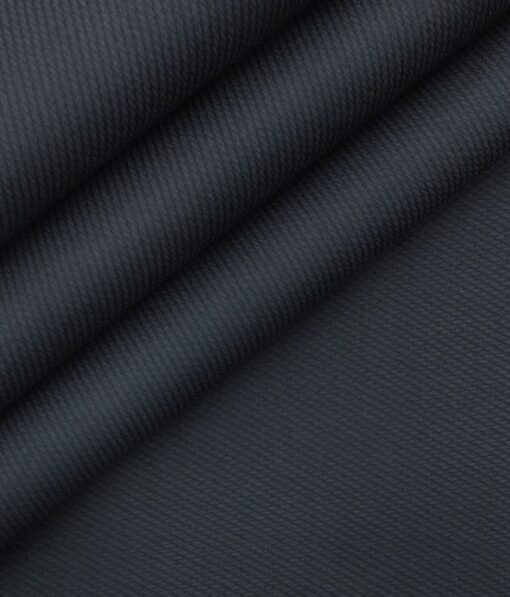 Saville & Young (S&Y) Dark Blue 100% Giza Cotton Structured Print Trouser Fabric (Unstitched - 1.30 Mtr)