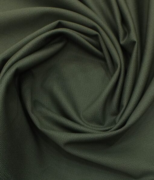 Saville & Young (S&Y)Dark Green 100% Giza Cotton Dots Printed Trouser Fabric (Unstitched - 1.30 Mtr)
