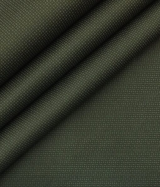 Saville & Young (S&Y)Dark Green 100% Giza Cotton Dots Printed Trouser Fabric (Unstitched - 1.30 Mtr)