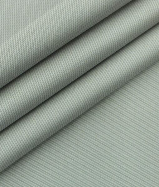 Saville & Young (S&Y) Light Grey 100% Giza Cotton Structured Print Trouser Fabric (Unstitched - 1.30 Mtr)