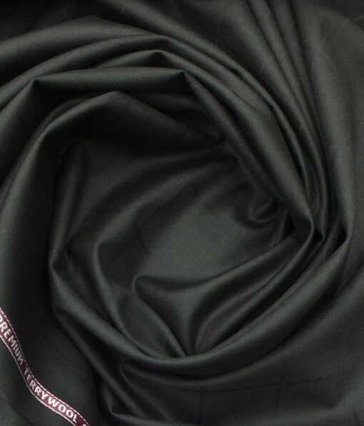 Saville & Young (S&Y) Black Self Broad Check Super 110's 22% Merino Wool Premium Unstitched Three Piece Suit Fabric (3.75 Mtr)
