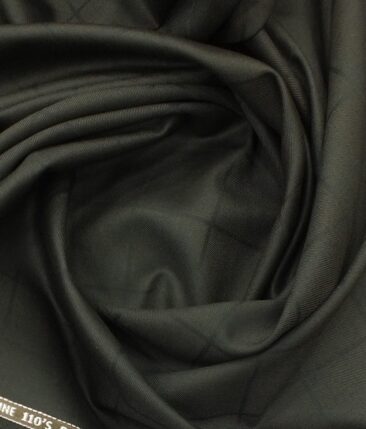 Saville & Young (S&Y) Dark Brown Self Broad Check Super 110's 22% Merino Wool Premium Unstitched Three Piece Suit Fabric (3.75 Mtr)
