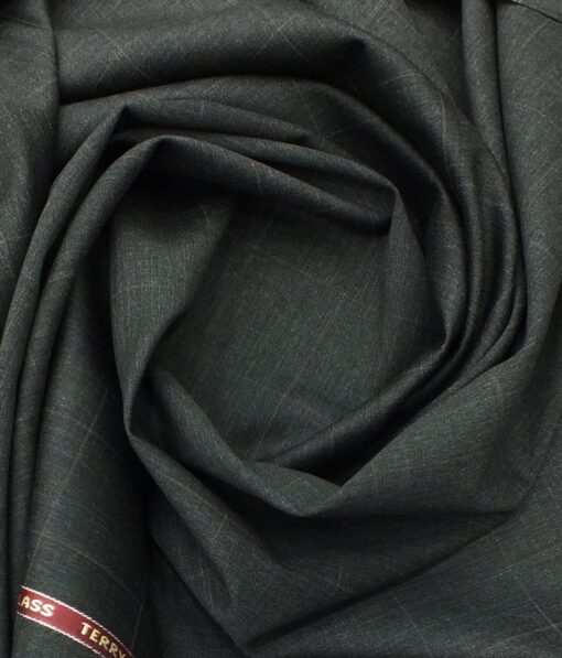Saville & Young (S&Y) Dark Grey Mauve Check Super 90's 45% Australian Wool Premium Unstitched Three Piece Suit Fabric (3.75 Mtr)