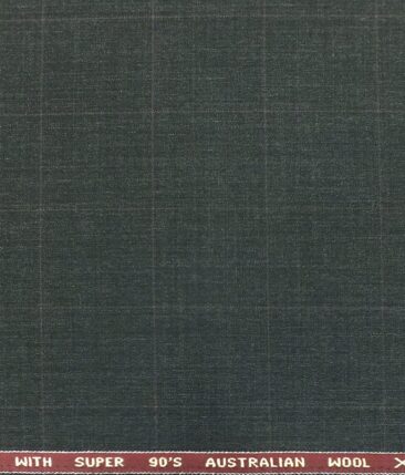 Saville & Young (S&Y) Dark Grey Mauve Check Super 90's 45% Australian Wool Premium Unstitched Three Piece Suit Fabric (3.75 Mtr)